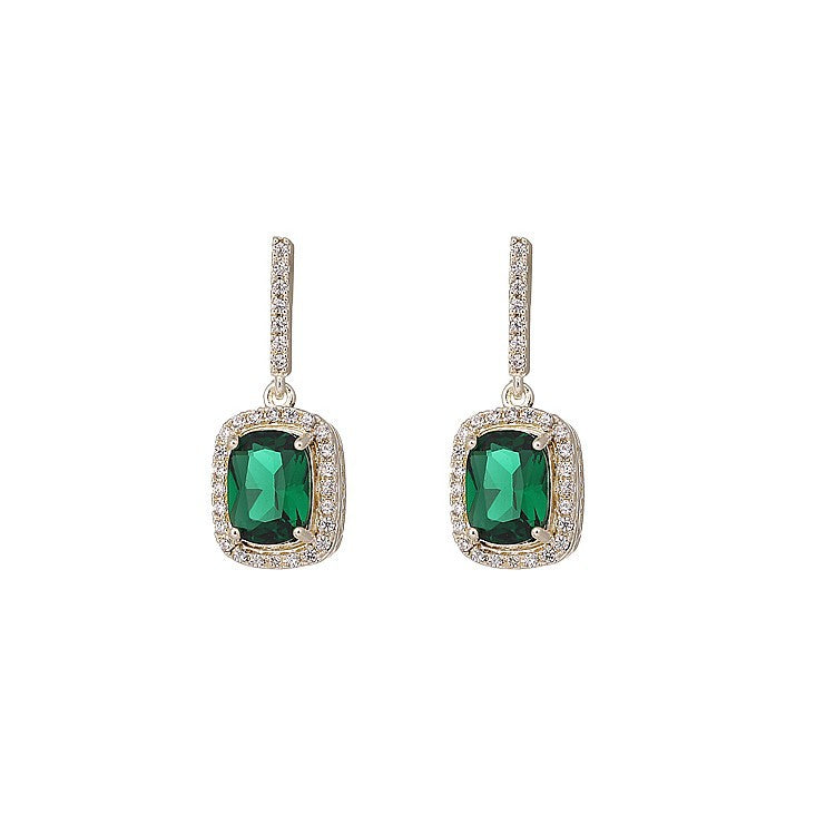 Lyra green emerald earrings