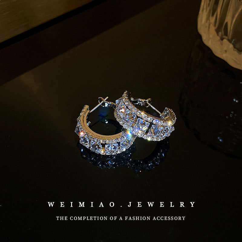 Rhinestone hoop earrings