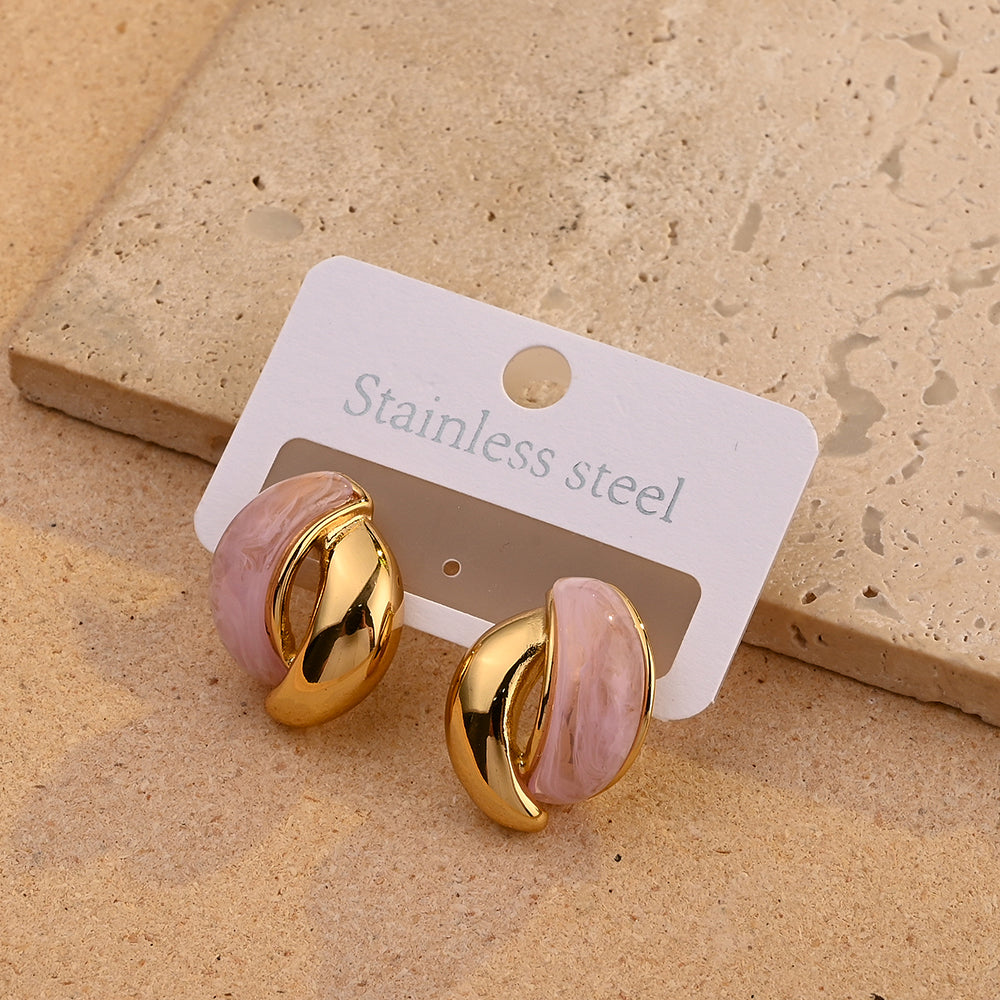 Ion Plating (IP) Real Gold Plated 18K Gold Vintage Style Ear Studs