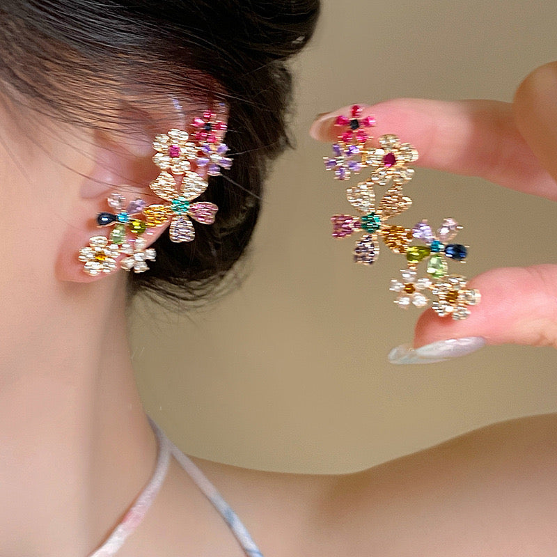 Floral Ear Cuff Pair