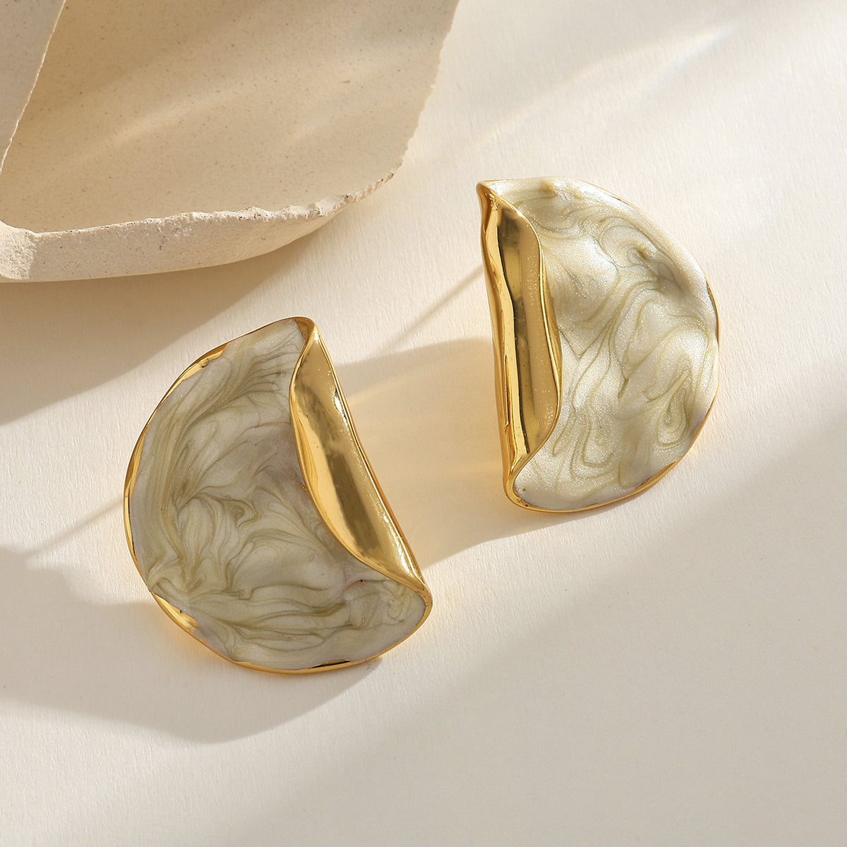 Stainless Steel 18K Gold plated Oil Drop Earrings for all season fashion jewellery