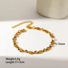 Iris stone gold plated bracelet