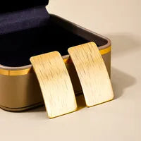 Gold and Silver Rectangle Plating Alloy Ear Studs