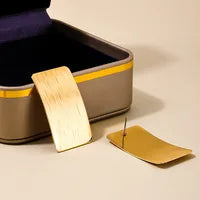 Gold and Silver Rectangle Plating Alloy Ear Studs