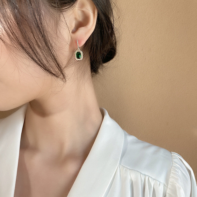 Lyra green emerald earrings