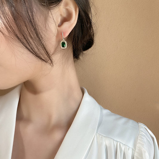 Lyra green emerald earrings