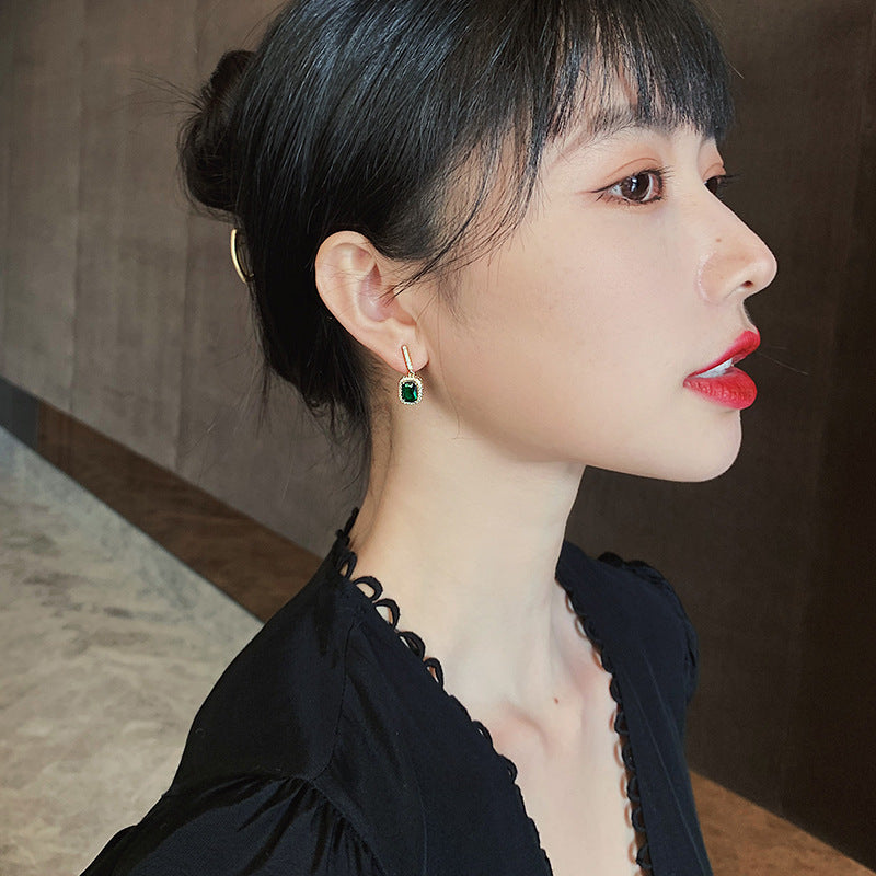 Lyra green emerald earrings
