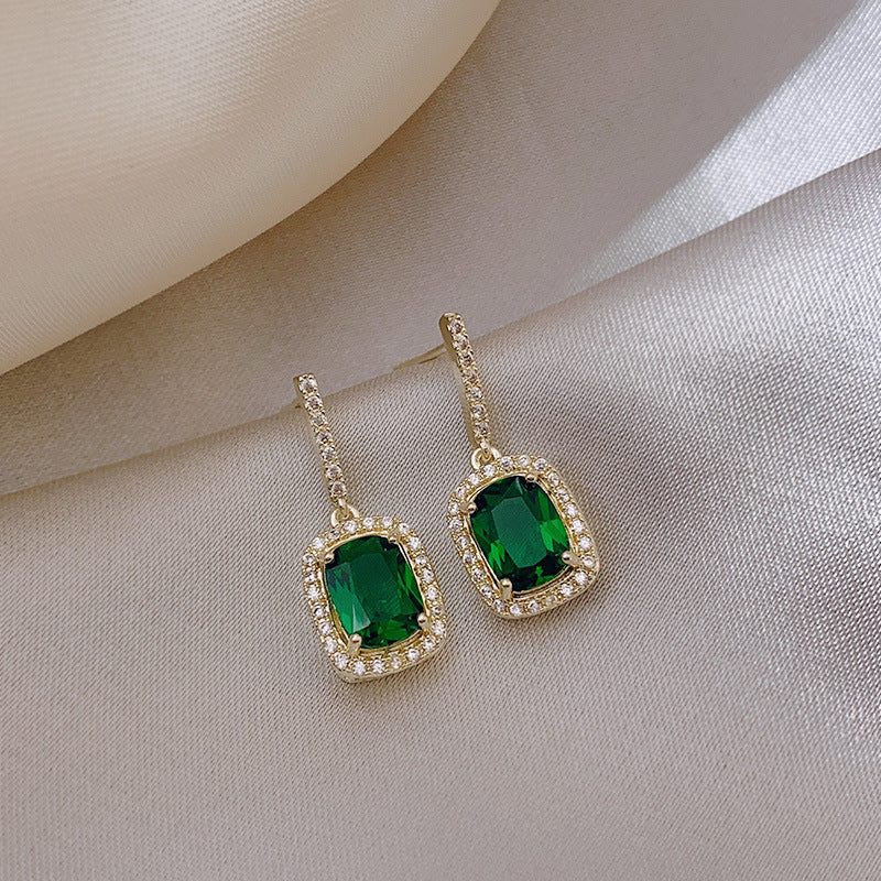 Lyra green emerald earrings