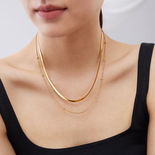 Titanium Steel Plating Layered Necklace