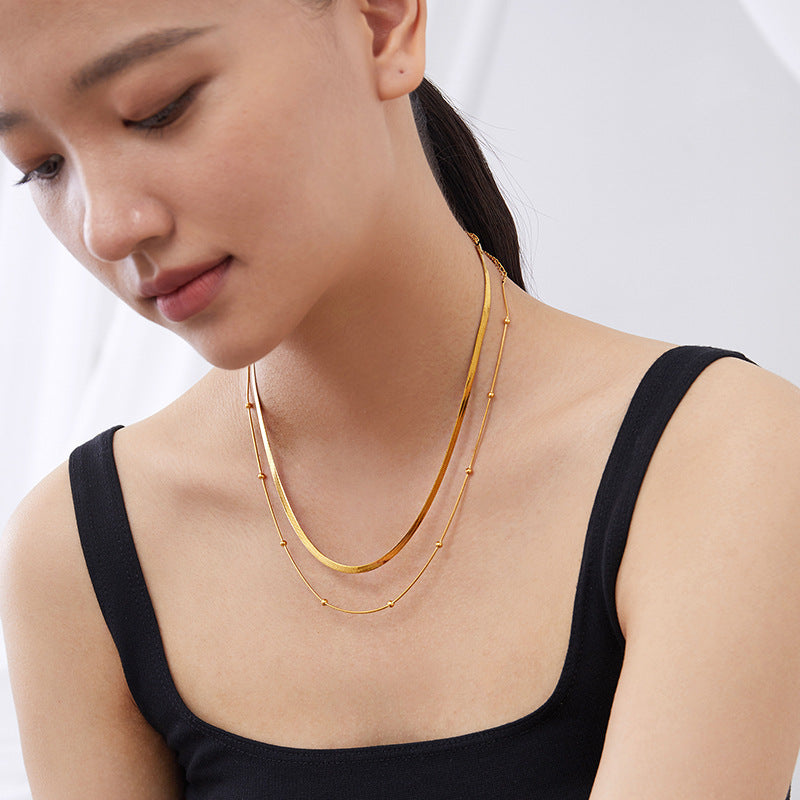 Titanium Steel Plating Layered Necklace