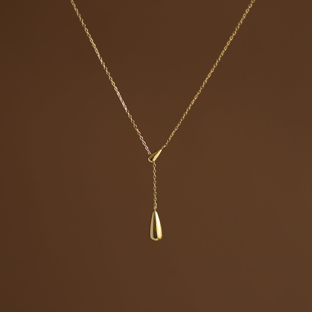 Real Gold Plated Water Droplets Titanium Neckpiece