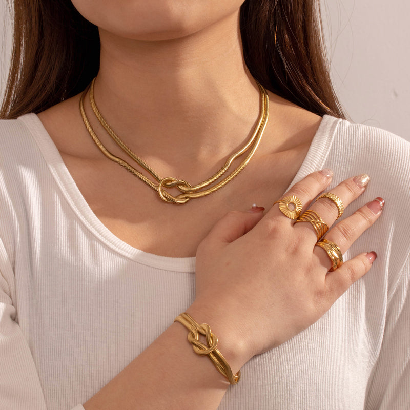 Knot Stainless Steel 18k Gold Plated Bracelet