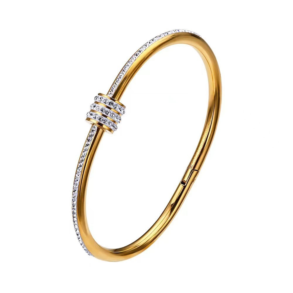 Titanium Steel Shell Zircon Bangle