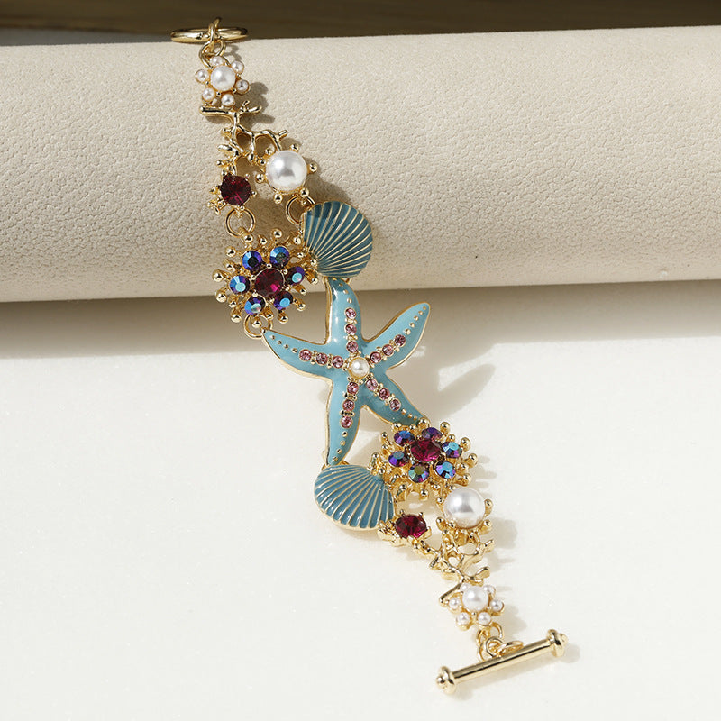 Marine Style Scallop Starfish Bracelet