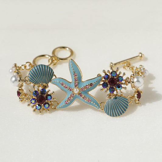 Marine Style Scallop Starfish Bracelet