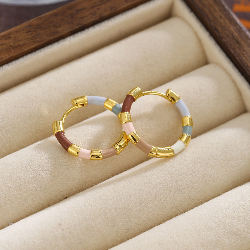 Round Alloy Hoop Earrings