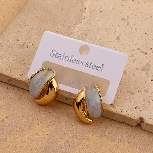 Ion Plating (IP) Real Gold Plated 18K Gold Vintage Style Ear Studs
