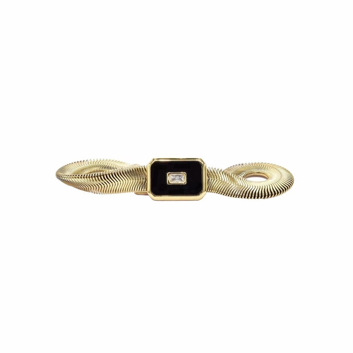 304 Stainless Steel Solid Color PVD Coated Acrylic 18K Real Gold Plated Rope Chain Bracelet