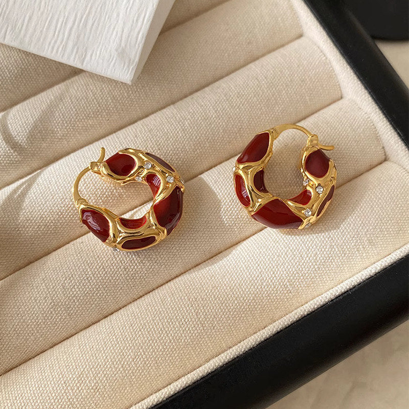 French Circle Earrings