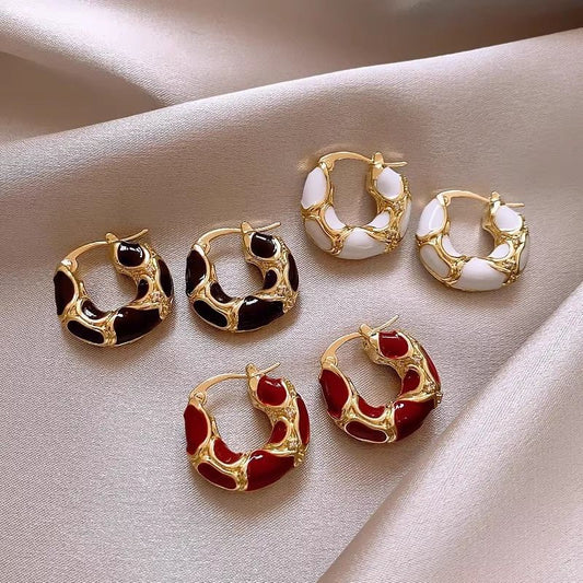 French Circle Earrings