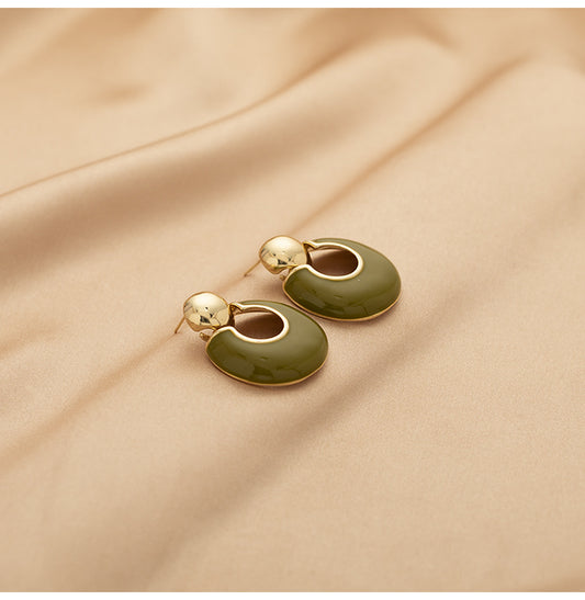Oil Retro Hong Kong Style Earrings