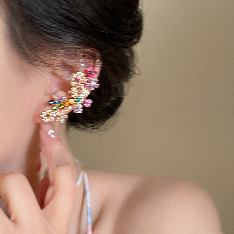 Floral Ear Cuff Pair