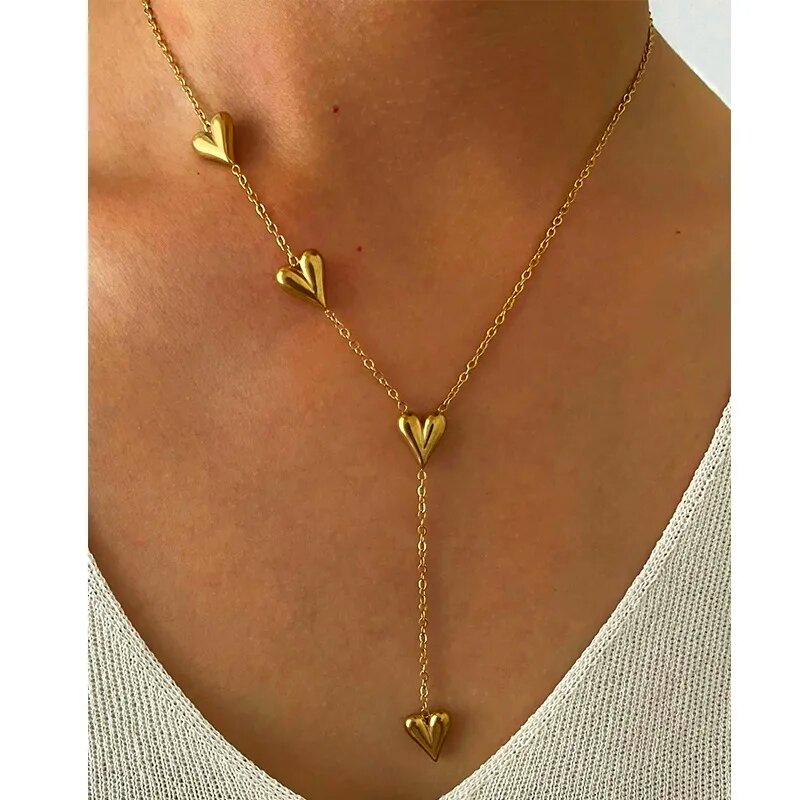 304 Stainless Steel Simple Style Waterproof Non Tarnish long Neckpiece