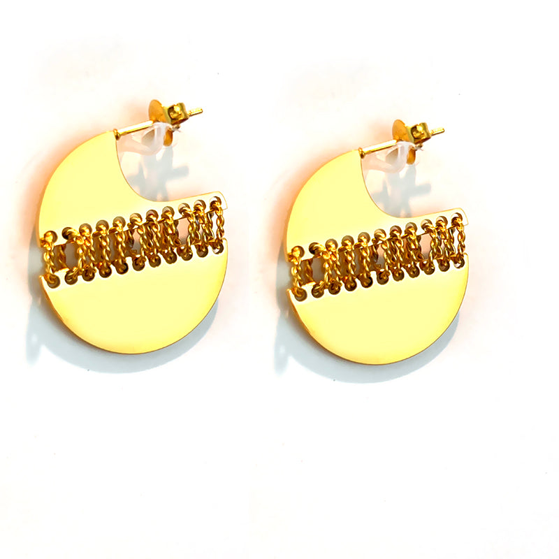 Round Piece Splicing Stud Earrings&nbsp;
