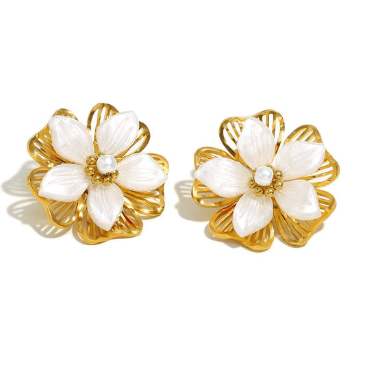 Real Gold Plated Classical Modern Style Waterproof  Ear Studs