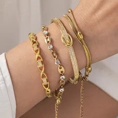 Iris stone gold plated bracelet