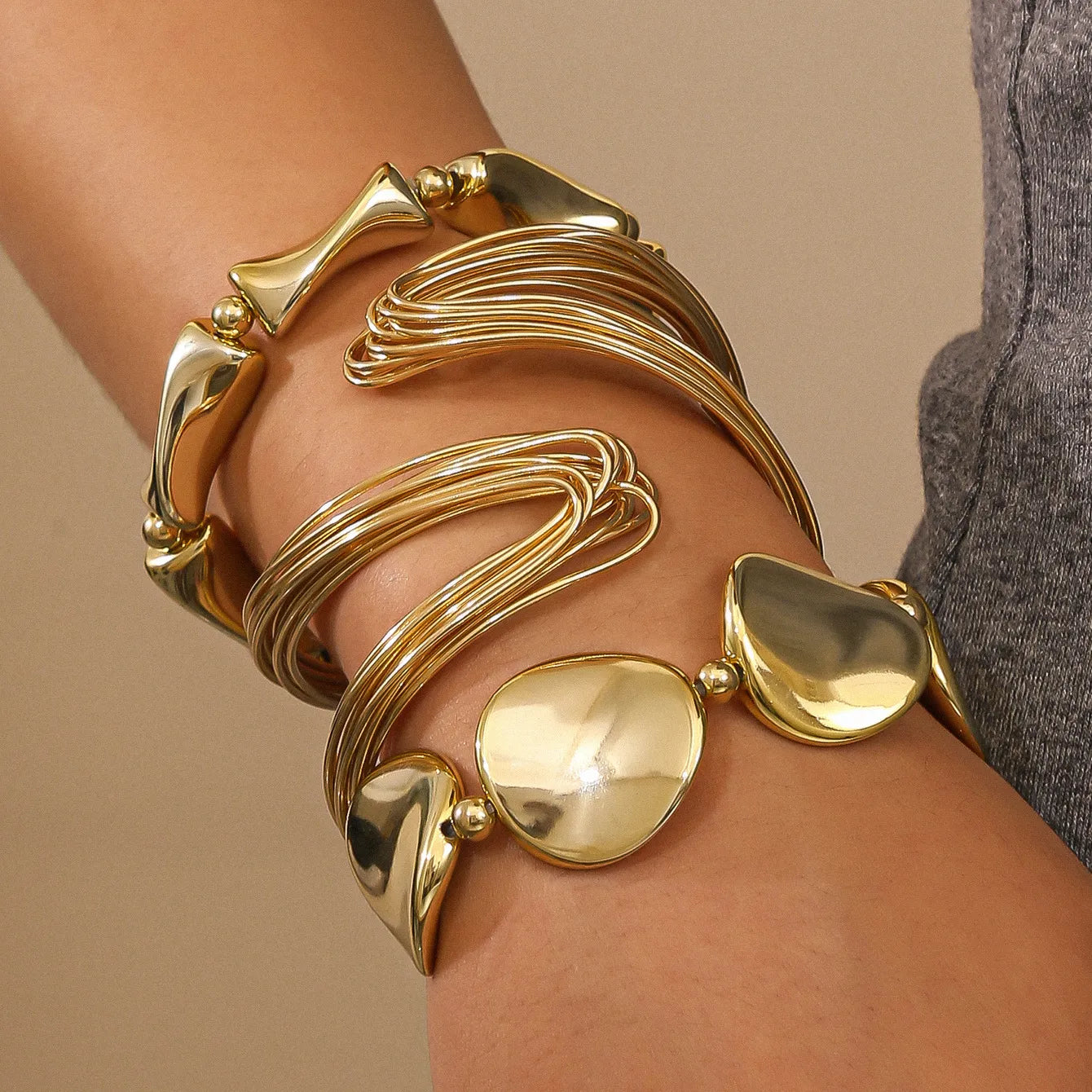 Exaggerated Style pair of 3 bracelets