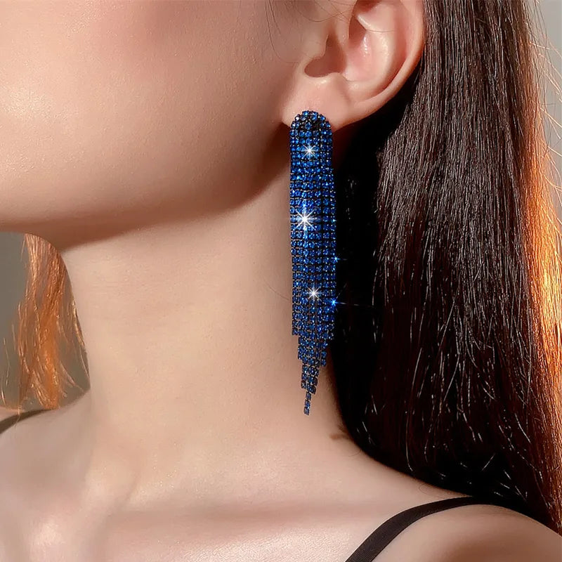 Glam Sparking  Rhinestone Drop Dead Gorgeous Earrings