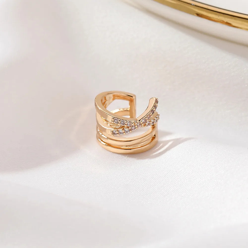gold plated multi layer earcuffs